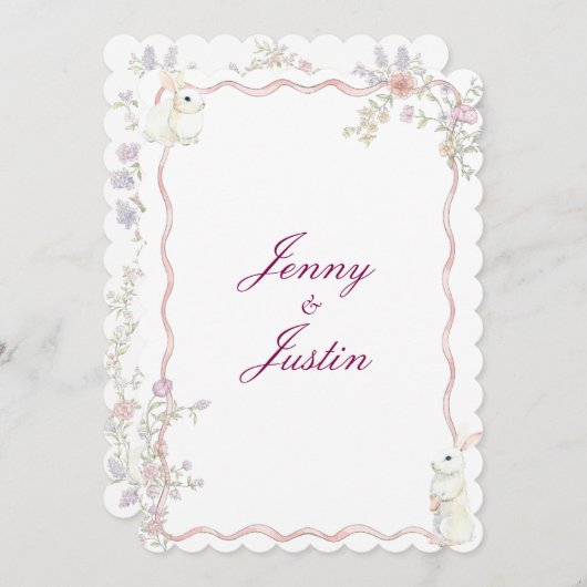 Französischer Blumengarten Einladung (Vorne/Hinten)