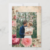 Französischer Blumengarten Vintag Elegante Rose Einladung (Rückseite)