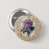 Französischer Blumenstrauß-Button Button (Vorne & Hinten)