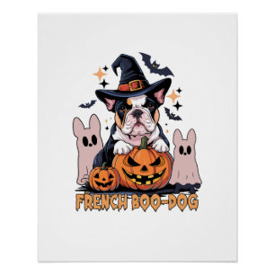 Französischer Boo Hund Süßer Frenchie Halloween-Ge Poster