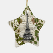 französischer botanischer Efeu verlässt Turm Paris Keramik Ornament (Rechts)
