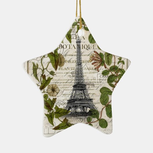 französischer botanischer Efeu verlässt Turm Paris Keramik Ornament (Rechts)