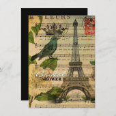 französischer botanischer Turm Paris Eiffel des Einladung (Vorne/Hinten)