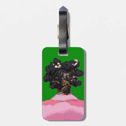 Französischer Braids-Tag Gepäckanhänger (Rückseite vertikal)