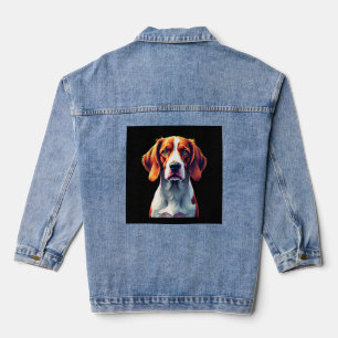 Französischer Brittany Spaniel Mama Papa Hundegesi Jeansjacke