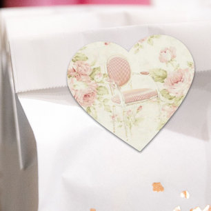 Französischer Budoir Vintag Pink Blues Kronleuchte Herz-Aufkleber