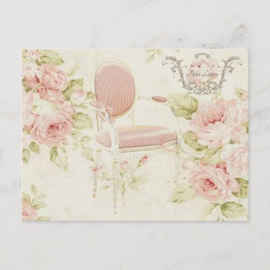 Französischer Budoir Vintag Pink Blues Kronleuchte Postkarte (Vorderseite)