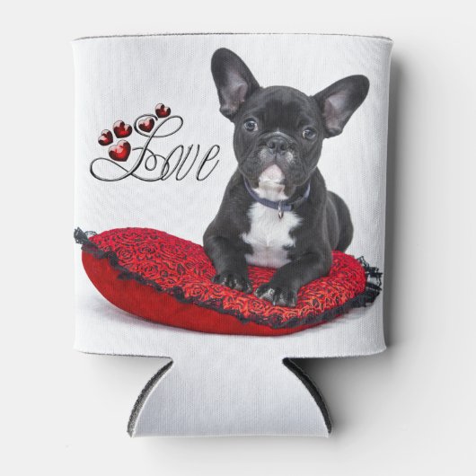 Französischer Bull Dog - Französische Liebe Dosenkühler (Vorderseite)