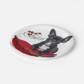 Französischer Bull Dog - Französische Liebe Pappteller (Schrägansicht)