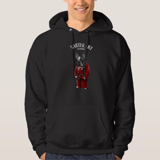 Französischer Bull Dog Judo Karate Master in Red J Hoodie (Vorderseite)