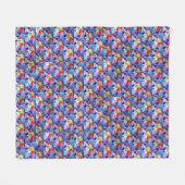 Französischer Bull Dog Welpe mit Blume, Fleecedecke (Vorderseite (Horizontal))