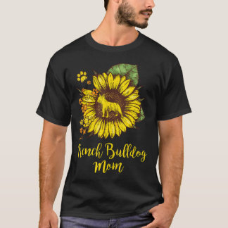 Französischer Bull-Hund-Mama Beste Sonnenblume mit T-Shirt