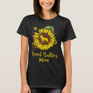Französischer Bull-Hund-Mama Beste Sonnenblume mit T-Shirt