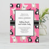 Französischer Bulldog 25. Geburtstagsparty Funny Einladung (Stehend Vorderseite)