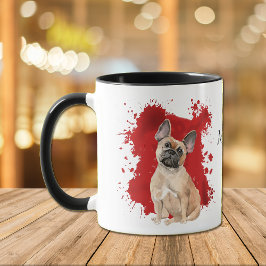 Französischer Bulldog-Abstrakter Hintergrund Tasse