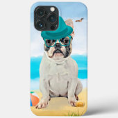 Französischer Bulldog am Strand Case-Mate iPhone Hülle (Rückseite)