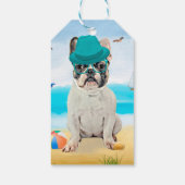 Französischer Bulldog am Strand Geschenkanhänger (Rückseite)