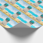 Französischer Bulldog am Strand Geschenkpapier (Ecke)