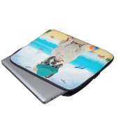 Französischer Bulldog am Strand Laptopschutzhülle (Vorne Knopf)