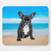 Französischer Bulldog am Strand Mousepad (Vorne)