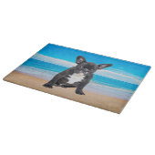 Französischer Bulldog am Strand Schneidebrett (Ecke)