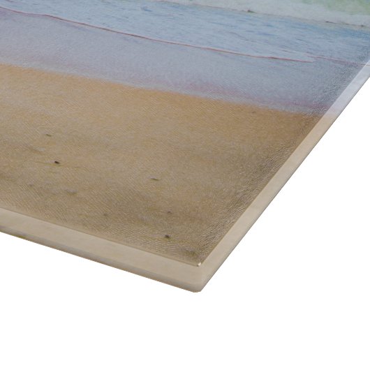 Französischer Bulldog am Strand Schneidebrett (Ecke)