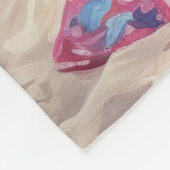 Französischer Bulldog am Strand, Sommergeschenk fü Fleecedecke (Ecke)