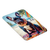Französischer Bulldog am Strand, Sommergeschenk fü Magnet (Rechte Seite)