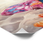 Französischer Bulldog am Strand, Sommergeschenk fü Poster (Ecke)