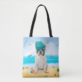 Französischer Bulldog am Strand Tasche (Vorderseite)