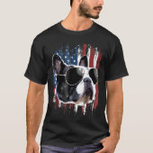 Französischer Bulldog-Amerikanischer Flag T-Shirt (Vorderseite)
