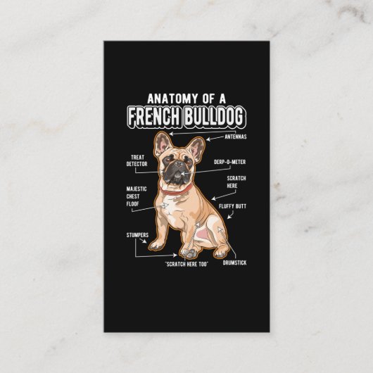 Französischer Bulldog Anatomie Funny Dog Visitenkarte (Vorderseite)