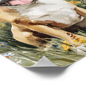 Französischer Bulldog Aquarelldrucker - Niedliches Poster (Ecke)