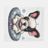Französischer Bulldog auf einem hochgeachteten Kis Fleecedecke (Vorderseite (Horizontal))