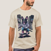 Französischer Bulldog auf einem Skateboard T-Shirt (Vorderseite)