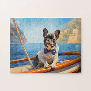 Französischer Bulldog auf einer Yacht Puzzle