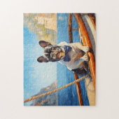 Französischer Bulldog auf einer Yacht Puzzle (Vertikal)