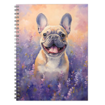 Französischer Bulldog auf Lavendelplatz