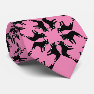 Französischer Bulldog auf rosa Krawatte