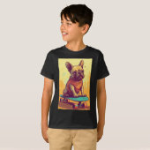 Französischer Bulldog auf Skateboard T-Shirt (Vorne ganz)