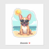 Französischer Bulldog auf Urlaub Aufkleber (Blatt)