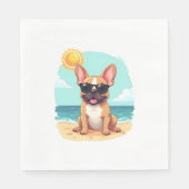 Französischer Bulldog auf Urlaub Serviette (Vorderseite)