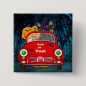 Französischer Bulldog Autofahrer Beängstigend Hall Button (Vorderseite)