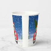 Französischer Bulldog Autofahrer im Schnee Weihnac Pappbecher (Links)