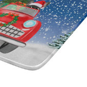 Französischer Bulldog Autofahrer im Schnee Weihnac Schneidebrett (Ecke)