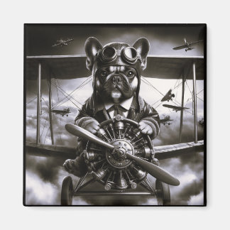 Französischer Bulldog-Aviator Magnet
