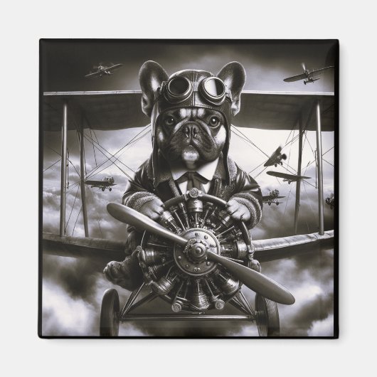 Französischer Bulldog-Aviator Magnet (Vorne)