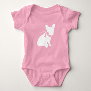 Französischer Bulldog Babydusche Franziskanerin P Baby Strampler