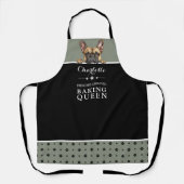 Französischer Bulldog Backen Queen Sage Green Cust Schürze (Vorderseite)