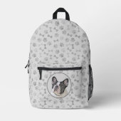 Französischer Bulldog (Brindle Pied) Malerei - Hun Bedruckter Rucksack (Vorderseite)